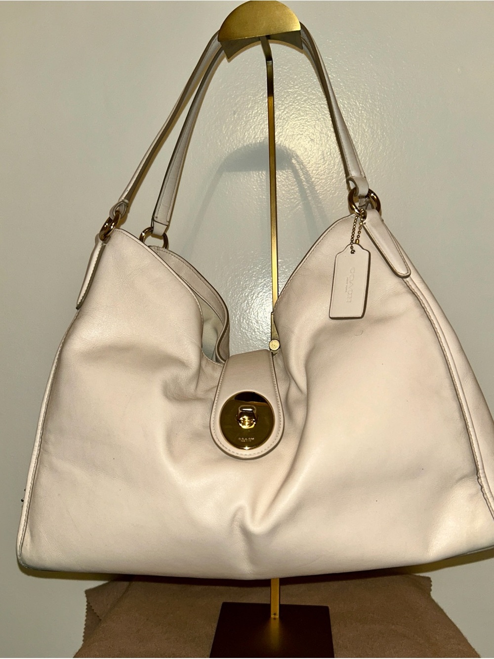 Coach Madison Carly Shoulder Bag. Beautiful Chalk Leather, Soft and Fabulous